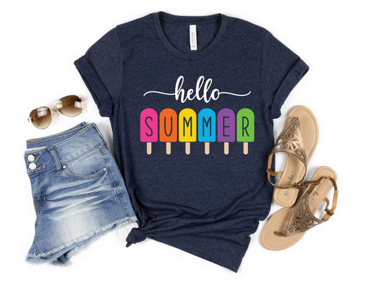 RTS **NEW ** Hello Summer ** MATTE GLITTER **Clear film transfer - Nu Kustomz llc