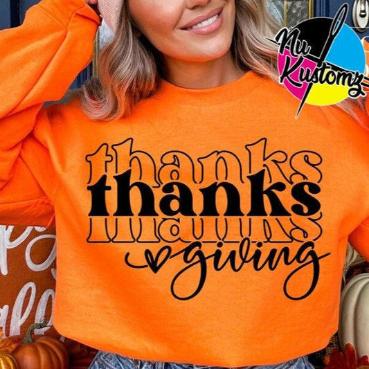 RTS ** THANKS GIVING** SINGLE COLOR SCREENPRINT TRANSFER (BLACK) ) - Nu Kustomz llc