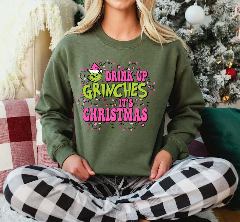 *DRINK UP GREENGUY** GLITTER THIN PRINT CLEARFILM SCREEN PRINT TRANSFER - Nu Kustomz llc