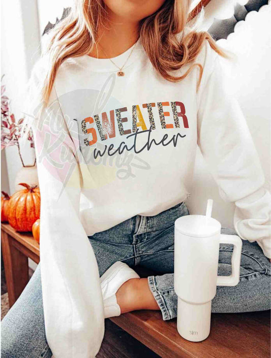 RTS **SWEATER WWEATHER **  GLITTER CLEAR FILM SCREEN PRINT TRANSFER