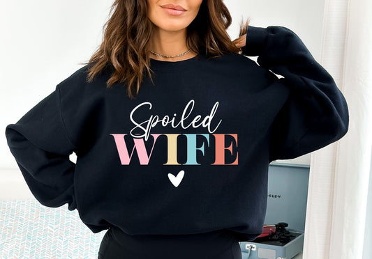 RTS* SPOILED WIFE* GLITTER CLEAR FILM SCREENPRINT TRANSFER