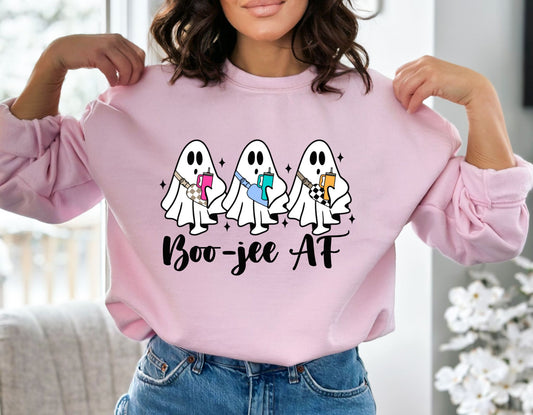 RTS *BOO JEE AF GHOST * GLITTER  LEAR FILM  SCREENPRINT TRANSFER