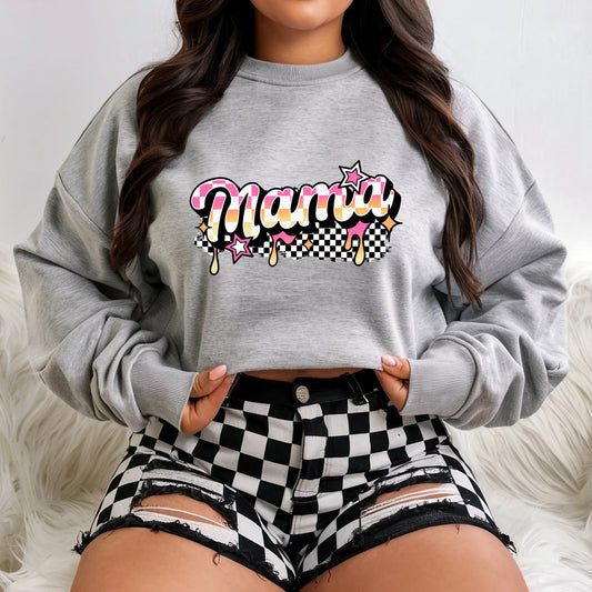 RTS *MAMA RETRO DRIP* GLITTER CLEAR FILM SCREENPRINT TRANSFER
