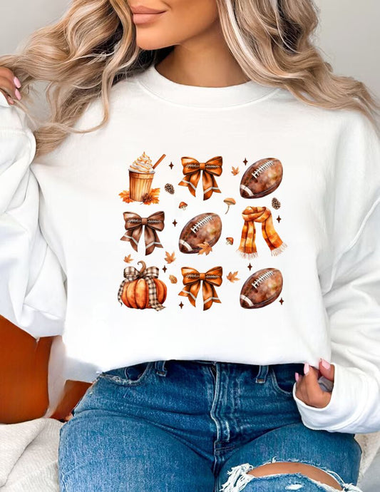 RTS *FALL FOOTBALL LATTE COQUETTE* GLITTER CLEAR FILM SCREENPRINT TRANSFER