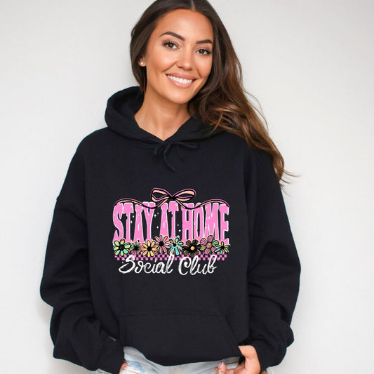 RTS*STAY AT HOME SOCIAL CLUB* GLITTER CLEAR FILM SCREEN PRINT TRANSFER