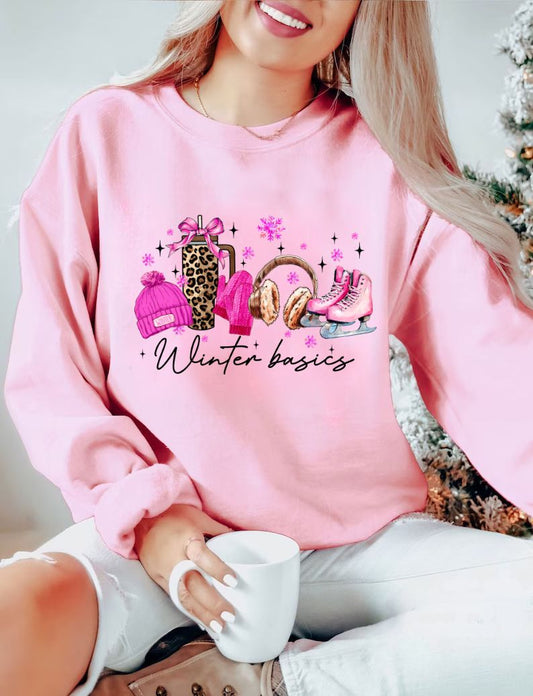 RTS*WINTER BASICS PINK* GLITTER CLEAR FILM SCREENPRINT TRANSFER