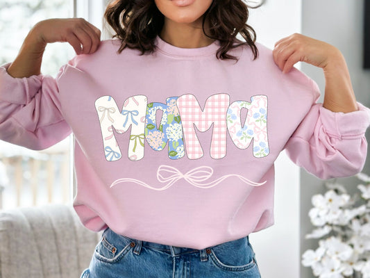 RTS*MAMA BOWS PATTERN* GLITTER CLEAR  FILM SCREENPRINT TRANSFER
