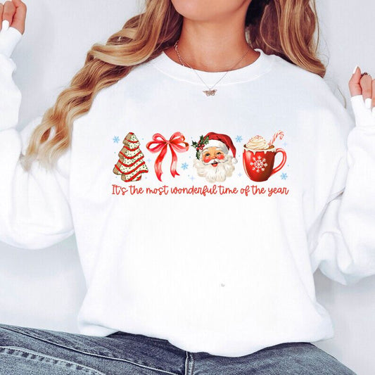 RTS*TIS THE SEASON SANTA WITH DEBBIE CAKE AND COFFEE * GLITTER CLEAR FILM SCREENPRINT TRANSFER