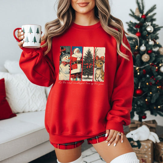 RTS* MOST WONDERFUL TIME VINTAGE NO YARN *GLITTER CLEAR FILM SCREEN PRINT TRANSFER