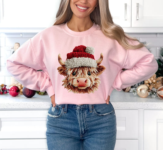 RTS *CHRISTMAS COW YARN*GLITTER CLEAR FILM SCREEN PRINT TRANSFER