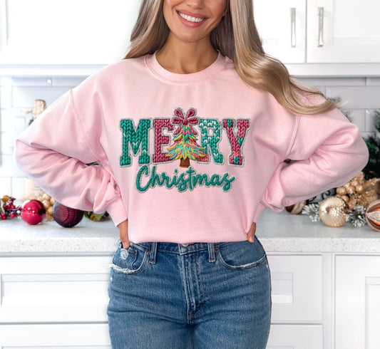 RTS*MERRY CHRISTMAS YARN*GLITTER CLEAR FILM SCREEN PRINT TRANSFER