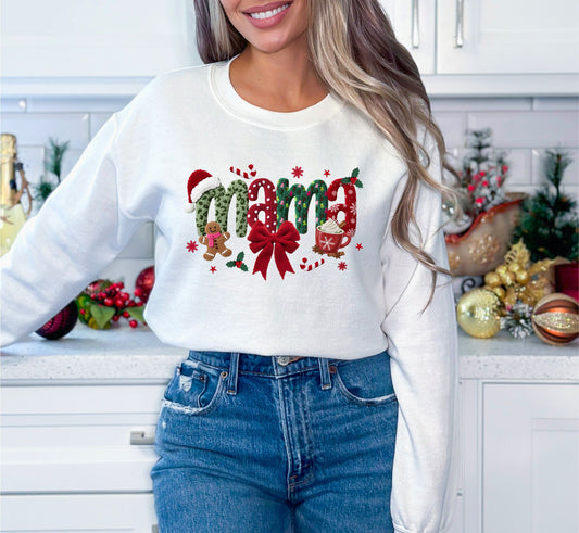 RTS *CHRISTMAS MAMA YARN *GLITTER CLEAR FILM SCREEN PRINT TRANSFER