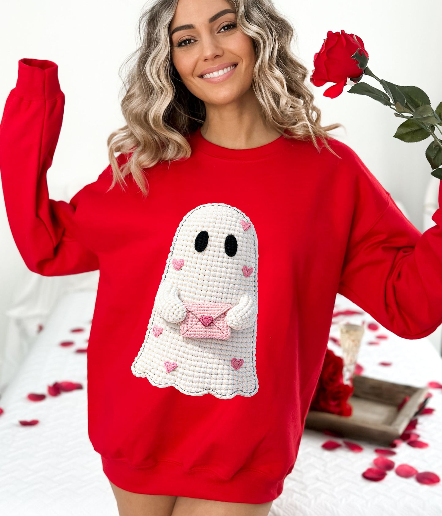 PRE-ORDER**CROCHET GHOST ** CLEAR FILM SCREEN PRINT TRANSFER WITH GLITTER