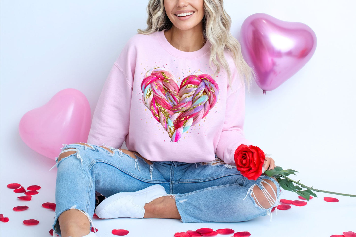 PRE-ORDER ** YARN HEART ** CLEAR FILM SCREEN PRINT TRANSFER WITH GLITTER