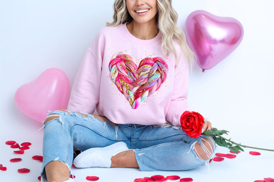 PRE-ORDER ** YARN HEART ** CLEAR FILM SCREEN PRINT TRANSFER WITH GLITTER