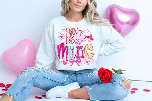 PRE-ORDER ** CUTE BE MINE ** CLEAR FILM SCREEN PRINT TRANSFER WITH GLITTER