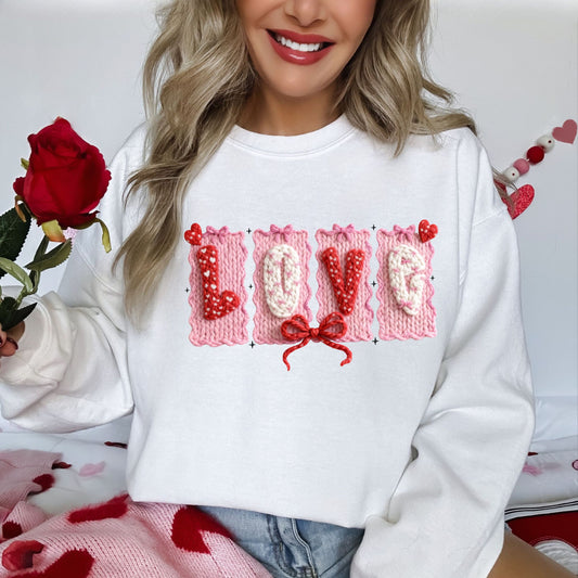 PRE-ORDER**CUTE LOVE WITH BOW** CLEAR FILM SCREEN PRINT TRANSFER WITH GLITTER