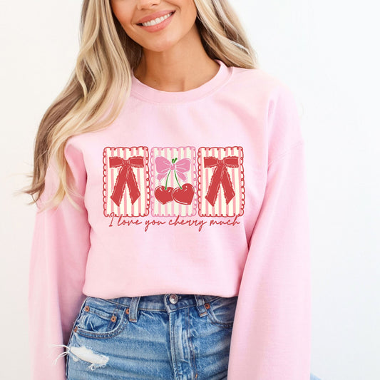 PRE-ORDER**I LOVE YOU CHERRY MUCH** CLEAR FILM SCREEN PRINT TRANSFER WITH GLITTER