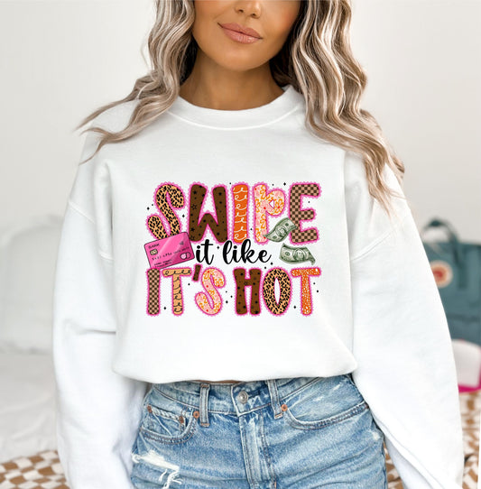 RTS *SWIPE IT LIKE ITS HOT * GLITTER CLEAR FILM SCREEN PRINT TRANSFER*