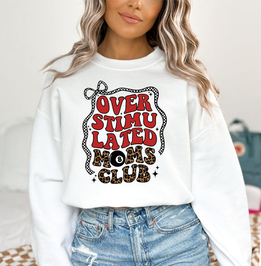 *RTS *OVER STIMULATED MOM'S CLUB EIGHT BALL * GLITTER CLEAR FILM SCREEN PRINT TRANSFER*