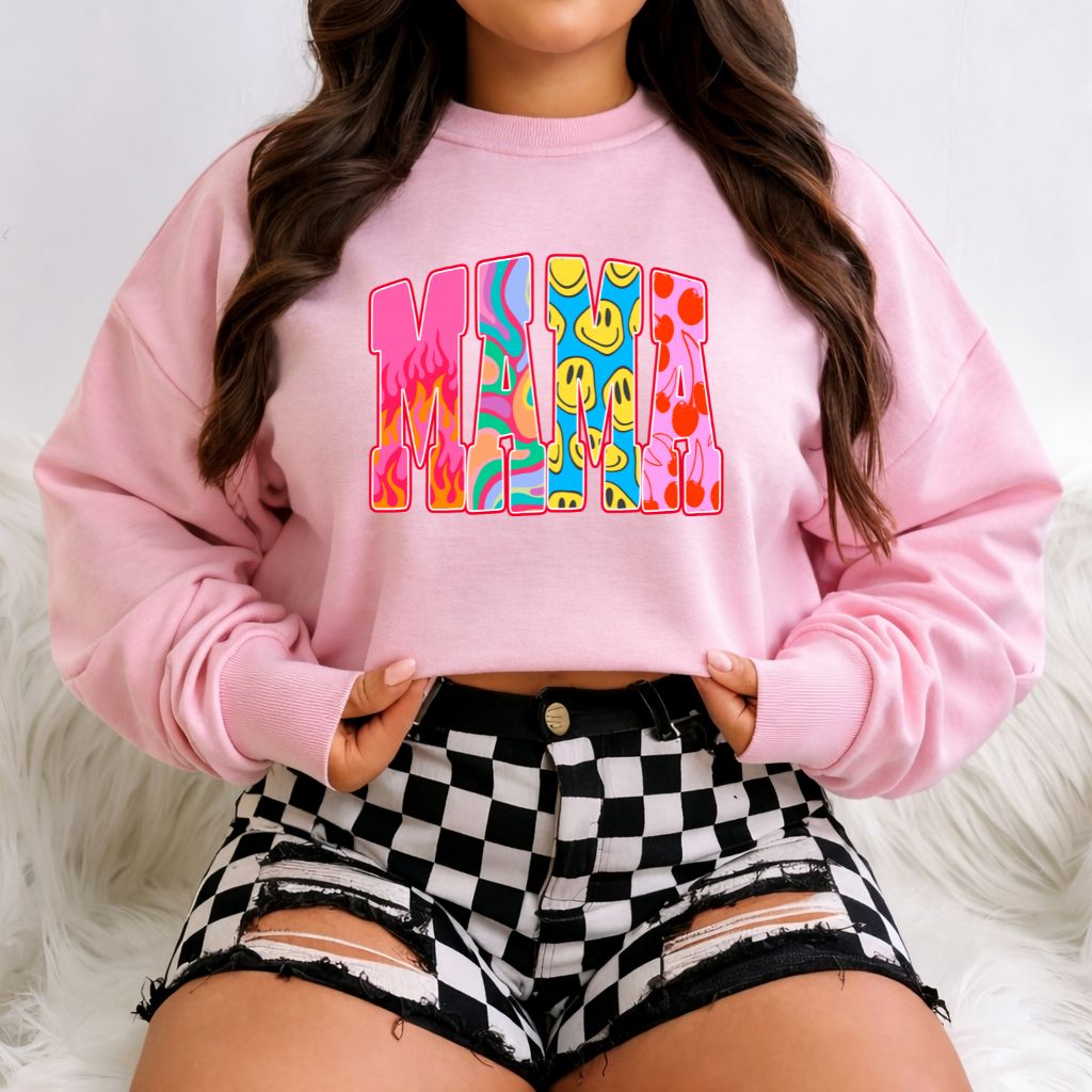 *RTS*GROOVY MAMA * GLITTER CLEAR FILM SCREEN PRINT TRANSFER*