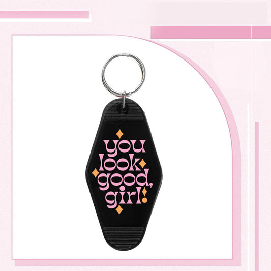 RTS "YOU LOOK GOOD" MOTEL KEYCHAIN UVDTF TRANSFERS - Nu Kustomz llc