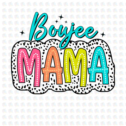 Boujee Mama Glitter Clear Film Screen Print Transfer