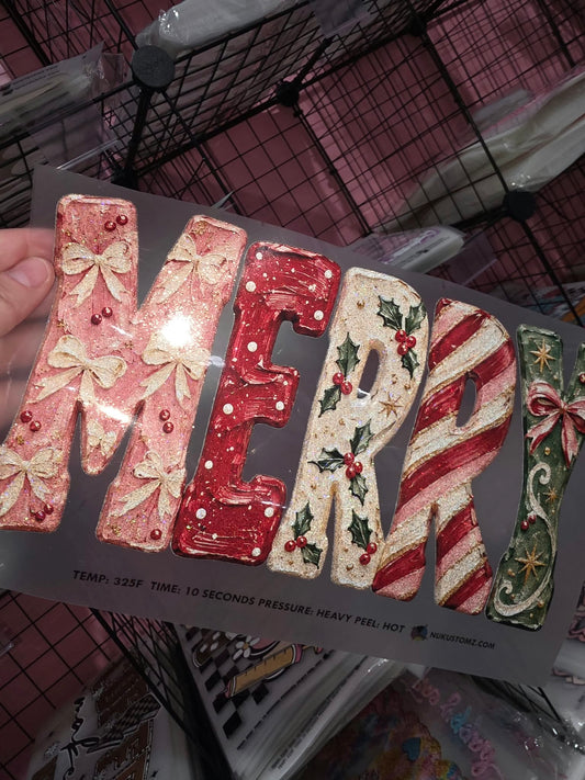 RTS *MERRY PATTERNS CUTE * GLITTER CLEAR FILM SCREENPRINTS
