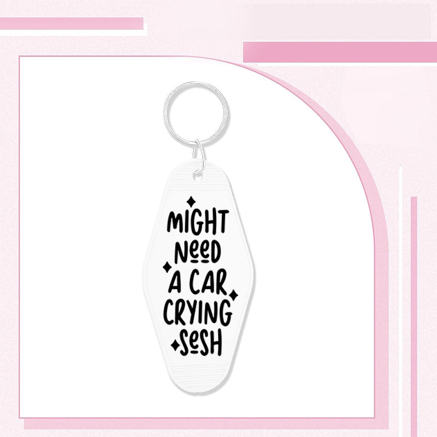 RTS "CAR CRYING SESH" MOTEL KEYCHAIN UVDTF TRANSFERS - Nu Kustomz llc