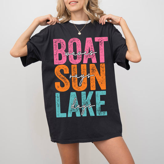 PRE-ORDER* *SUN, BOAT, LAKE ** GLITTER CLEAR FILM SCREENPRINT TRANSFER