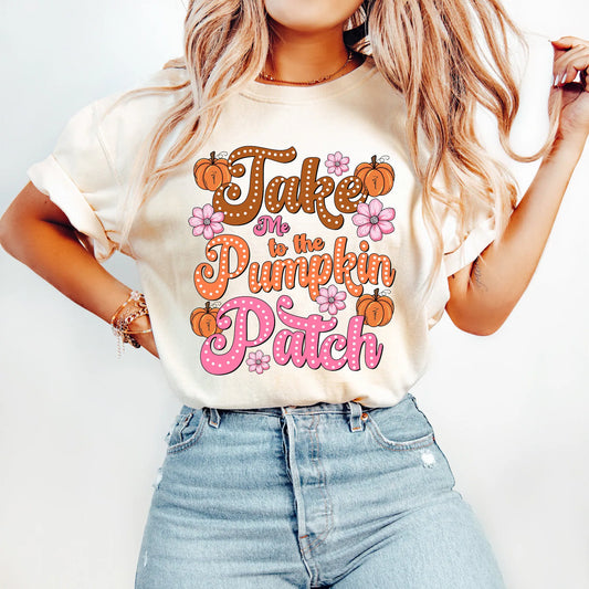 RTS** TAKE ME TO THE PUMPKIN PATCH* GLITTER CLEAR FILM SCREENPRINT TRANSFER