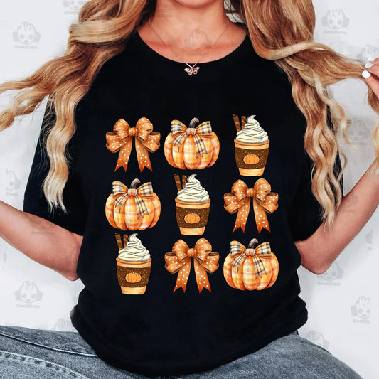 RTS*PUMPKIN SPICE COQUETTE * GLITTER CLEAR FILM SCREENPRINT TRANSFER