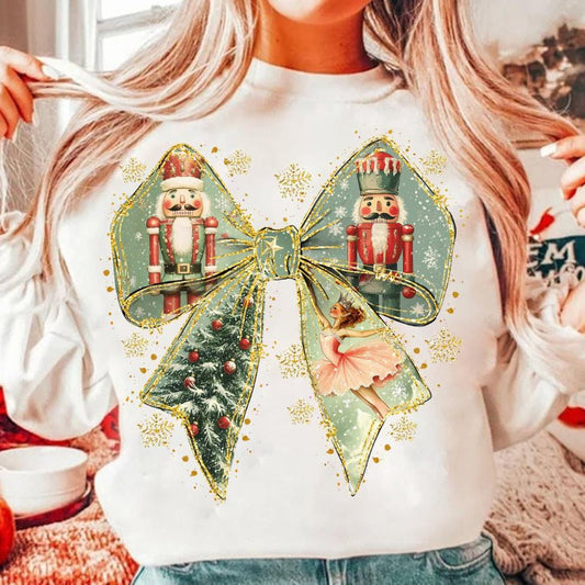 RTS *NUT CRACKER BOW * GLITTER CLEAR FILM SCREENPRINT TRANSFER