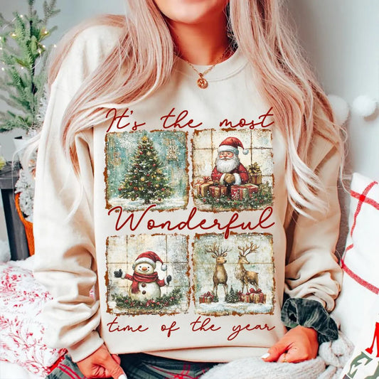 RTS *MOST WONDERFUL TIME OF THE YEAR QUAD * GLITTER CLEAR FILM SCREENPRINT TRANSFER