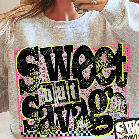 PRE-ORDER** SWEET BUT SAVAGE * GLITTER CLEAR FILM SCREENPRINT TRANSFER