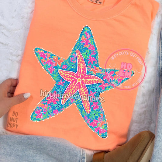 PRE-ORDER*STARFISH * GLITTER CLEAR FILM SCREENPRINT TRANSFER