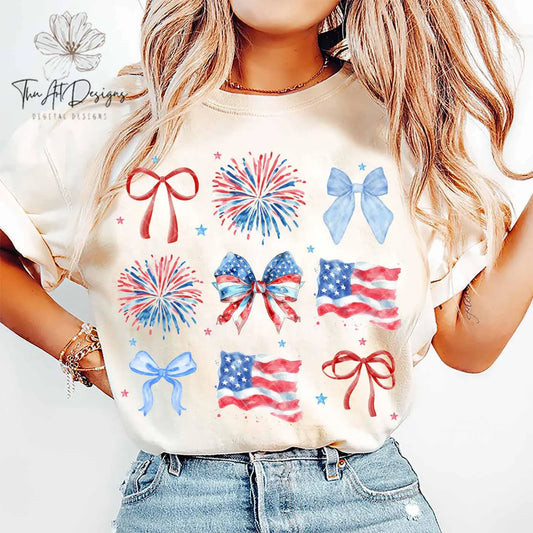 RTS**JULY 4TH COQUETTE* GLITTER CLEAR FILM SCREENPRINT TRANSFER