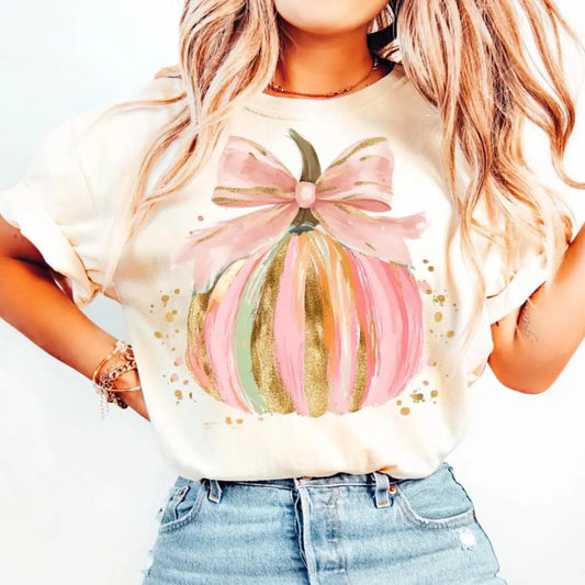 RTS *WATER COLOR PUMPKIN* GLITTER CLEAR FILM SCREENPRINT TRANSFER