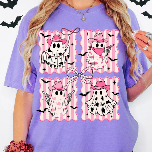 RTS*COW GIRL GHOST* GLITTER CLEAR FILM SCREENPRINT TRANSFER
