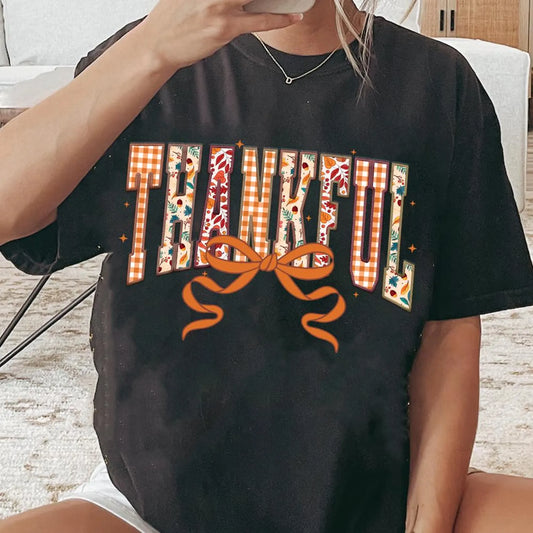 RTS *THANKFUL FAUX EMBROIDARY* GLITTER CLEAR FILM SCREENPRINT TRANSFER