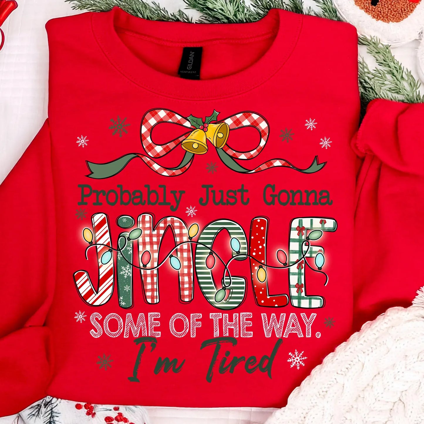 RTS *JINGLE SOME OF THE WAY *GLITTER CLEAR FILM SCREEN PRINT TRANSFER