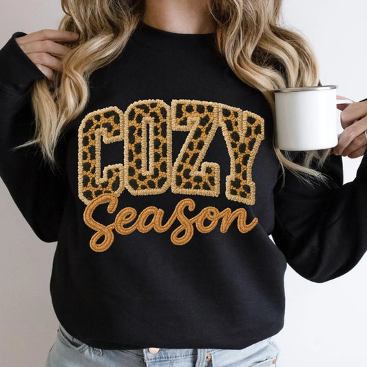 RTS*COZY SEASON LEOPARD YARN*GLITTER CLEAR FILM SCREEN PRINT TRANSFER