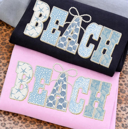 PRE- ORDER** BEACH PEARLS ** GLITTER CLEAR FILM SCREEN PRINT TRANSFER **