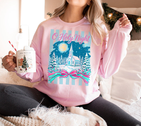 *OH HOLY NIGHT * GLITTER CLEAR FILM SCREENPRINT TRANSFER