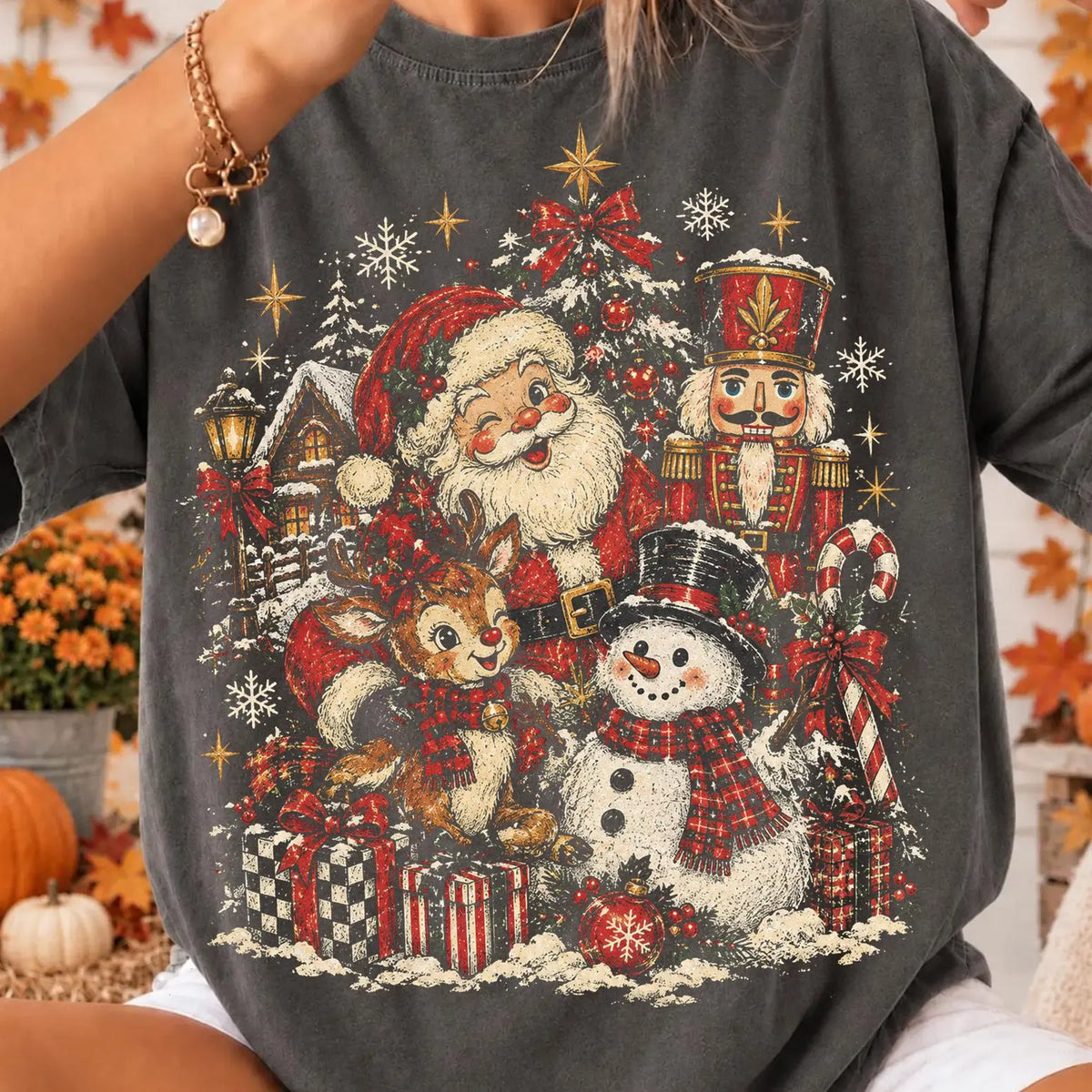PRE-ORDER *RETRO SANTA COLLAGE * GLITTER CLEAR FILM SCREENPRINTS