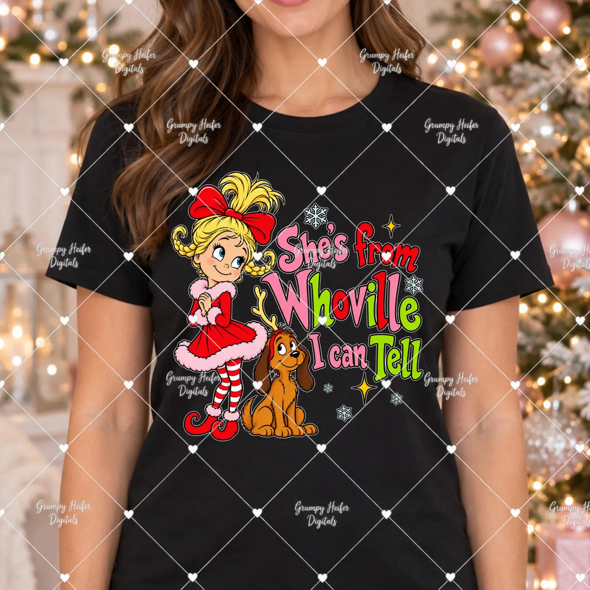 PRE-ORDER *SHE'S FROM WHOVILLE I CAN TELL * GLITTER CLEAR FILM SCREENPRINTS