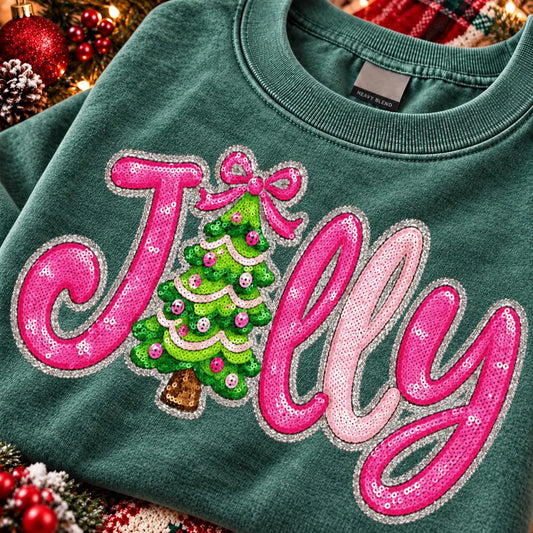 PRE-ORDER *FAUX SEQUIN JOLLY* GLITTER CLEAR FILM SCREENPRINTS