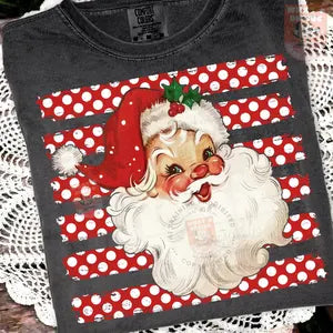 *RED SANTA DOTS * GLITTER CLEAR FILM SCREENPRINT TRANSFER