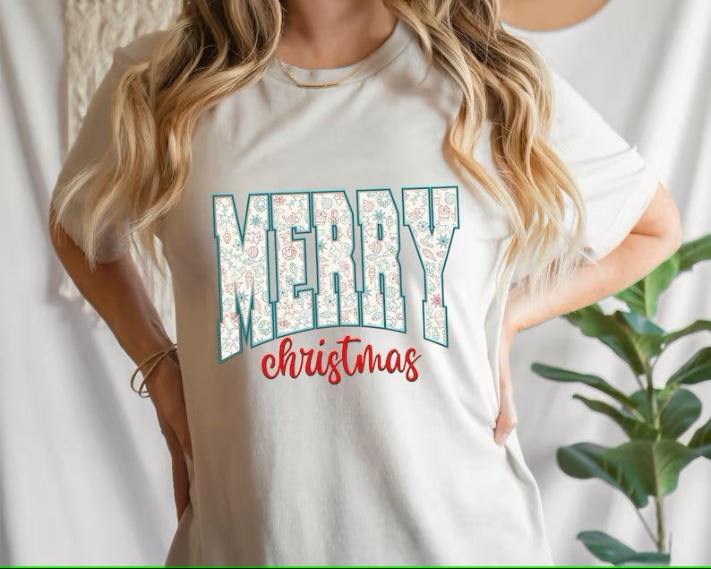 *MERRY * GLITTER CLEAR FILM SCREEN PRINT - Nu Kustomz llc