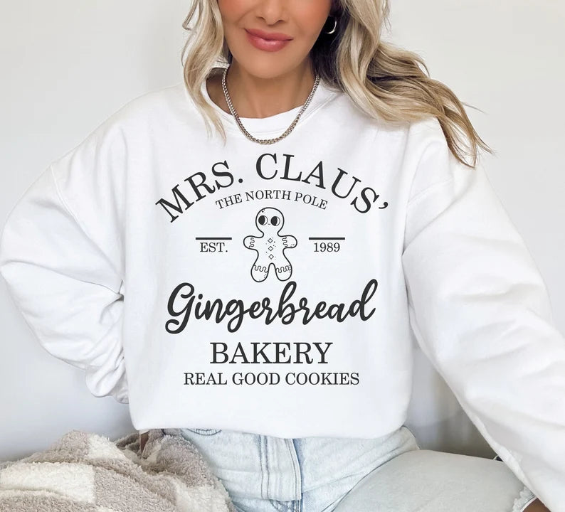 RTS ** MRS. CLAUS COOKIE CO ** SINGLE COLOR SCREEN PRINT TRANSFER ( BLACK) - Nu Kustomz llc